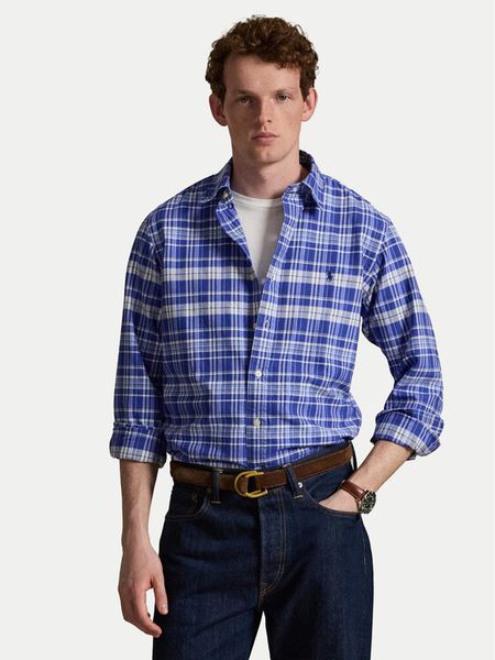 Polo Ralph Lauren Koszula 710B22598001 Niebieski Regular Fit. Niebieskie koszule Polo Ralph Lauren, m, bez wzorów, z bawełny, bez kołnierzyka, bez ramiączek. Za 769.99 zł.