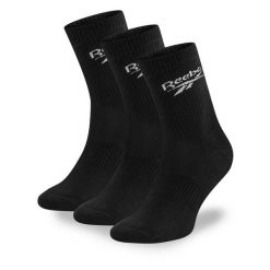 Zestaw 3 par wysokich skarpet unisex Reebok. Czarne skarpety Reebok, bez wzorów. Za 44.99 zł.