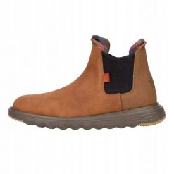 HEYDUDE Męskie Sztyblety Branson Classic. Brązowe sztyblety Hey dude, bez wzorów, z materiału, bez obcasa, bez zapięcia. Za 439.00 zł.