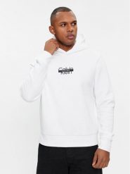 Calvin Klein Bluza Logo K10K112251 Biały Regular Fit. Białe bluzy CALVIN KLEIN, m, bez wzorów, z bawełny, bez kaptura. Za 409.99 zł.