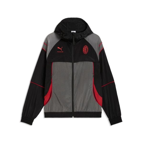 Kurtka dresowa z kapturem Milan AC x Slam Jam. Czarne kurtki Puma, s, bez wzorów, z dresówki, z kapturem. Za 723.10 zł.