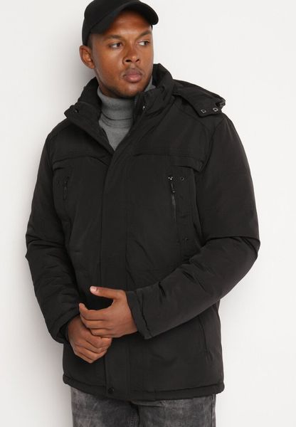 Czarna Kurtka Zimowa z Ociepleniem i Odpinanym Kapturem oraz Kieszeniami Izalinda. Czarne kurtki Born2be, na zimę, m, bez wzorów, z jeansu. Za 239.99 zł.