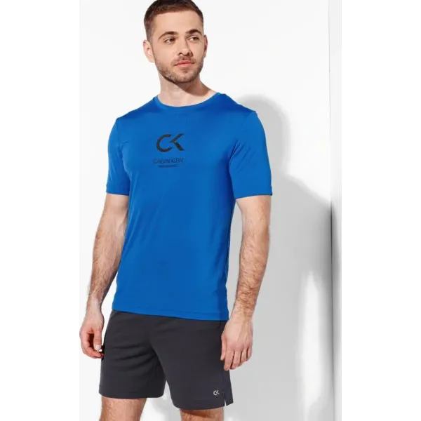 Calvin Klein Koszulka Logo , niebieski, rozmiar L. Niebieskie odzież kompresyjna CALVIN KLEIN, l, bez wzorów, z bawełny. W wyprzedaży za 159.99 zł.