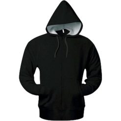 Bluza z kapturem i kieszeniami kangurowymi Kariban. Czarne bluzy z kapturem KARIBAN, xl, bez wzorów, z bawełny, z kapturem. Za 230.50 zł.