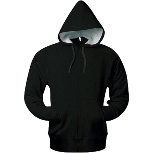 Bluza z kapturem i kieszeniami kangurowymi Kariban. Czarne bluzy z kapturem KARIBAN, xl, bez wzorów, z bawełny, z kapturem. Za 230.50 zł.