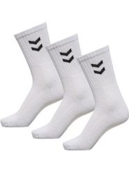 Zestaw skarpet sportowych dla dorosłych Hummel 3-Pack Basic Sock. Białe skarpety Hummel, bez wzorów, z bawełny. Za 24.90 zł.