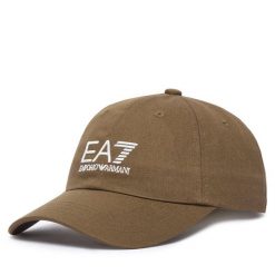 Czapka z daszkiem EA7 Emporio Armani. Brązowe czapki z daszkiem EA7 Emporio Armani, bez wzorów. Za 199.99 zł.