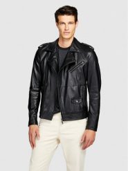 Sisley Kurtka z imitacji skóry 21DYSN02G Czarny Regular Fit. Czarne kurtki Sisley, m, bez wzorów, ze skóry, bez kaptura. Za 459.99 zł.