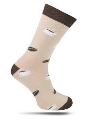 Skarpetki Casualowe, Beżowo-Brązowe, Kawa, Ziarno, Męskie -EM Men's Accessories. Brązowe skarpety Em men's accessories, bez wzorów, z bawełny. Za 29.99 zł.