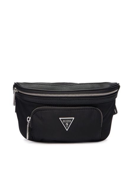 Guess Nerka HMMINY P6131 Czarny. Czarne saszetki i nerki Guess, z aplikacjami, z materiału. Za 369.99 zł.