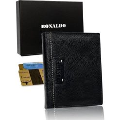Portfel męski skórzany Ronaldo czarny N4-TP-RON-1588 BLACK. Czarne portfele RONALDO, bez wzorów. Za 44.00 zł.