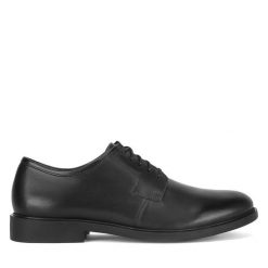 Półbuty Lasocki. Czarne eleganckie półbuty Lasocki, bez wzorów, bez obcasa, bez zapięcia. Za 249.99 zł.