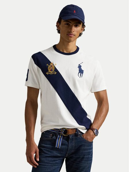 Polo Ralph Lauren T-Shirt 710981767004 Biały Regular Fit. Białe koszulki polo Polo Ralph Lauren, m, bez wzorów, z bawełny, bez kołnierzyka, bez ramiączek. Za 549.99 zł.