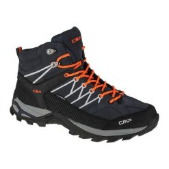 Buty CMP Rigel Mid 3Q12947-56UE czarne. Czarne buty turystyczne bez wzorów, z gumy, bez zapięcia. W wyprzedaży za 604.67 zł.