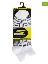 Skechers Skarpety (3 pary) w kolorze biało-czarno-szarym rozmiar: 36-38. Białe skarpety Skechers, bez wzorów, ze splotem. Za 21.99 zł.