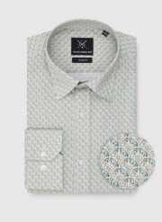 PAKO LORENTE – Koszula męska w mikrowzór. Koszule Pako Lorente, m, bez wzorów, z bawełny, bez kołnierzyka, bez ramiączek. Za 199.99 zł.