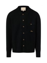 BLKVIS Męska wełniana koszula z dzianiny Mężczyźni Regular Fit Wełna czarny jednolity, L. Czarne koszule BLKVIS, l, bez wzorów, z dzianiny, bez kołnierzyka, bez ramiączek. Za 649.95 zł.