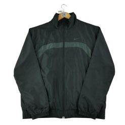 Second life - Męska czarna kurtka do dresu - Jak nowy. Czarne kurtki Nike, m, bez wzorów, z dresówki, bez kaptura. Za 114.17 zł.