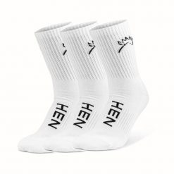 Skarpety sportowe do połowy łydki – Everyday – białe – zestaw 3 par. Białe skarpetki sportowe HEN SPORTSGEAR, bez wzorów, z bawełny. Za 19.99 zł.