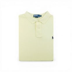 Second life - Męska żółta koszulka polo z krótkim rękawem - Stan dobry. Żółte koszulki polo RALPH LAUREN, m, bez wzorów, bez kołnierzyka, bez ramiączek, na golfa. Za 106.46 zł.