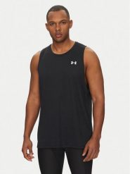 Under Armour Tank top Tech 1382795 Czarny Regular Fit. Czarne t-shirty sportowe Under Armour, bez wzorów, z syntetyku, bez ramiączek, na fitness i siłownię. Za 79.99 zł.