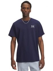 Under Armour Koszulka w kolorze granatowym rozmiar: XL. Niebieskie bezrękawniki Under Armour, xl, bez wzorów, bez kołnierzyka, bez ramiączek. Za 95.45 zł.