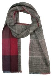 Szalik Miękki, Czerwono-Szary Dwustronny w Kratkę, Firmy V.Fraas -Cashmink- Elegancki, Męski. Czerwone szaliki V. Fraas, bez wzorów, z materiału. Za 59.00 zł.