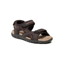 Sandały Geox S.Strada. Brązowe sandały Geox, z materiału, bez zapięcia. Za 377.00 zł.
