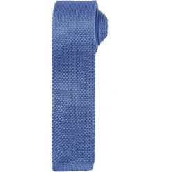 Krawat z cienkiej dzianiny Premier. Niebieskie krawaty i muchy PREMIER, bez wzorów, z dzianiny. Za 137.50 zł.