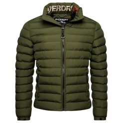 Kurtka puchowa Superdry Fuji. Zielone kurtki Superdry, m, bez wzorów, z puchu, bez kaptura. Za 518.40 zł.