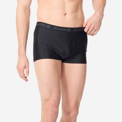 Bokserki pod spodenki surfingowe męskie Oalaian 500. Czarne bokserki OLAIAN, m, bez wzorów, z tworzywa sztucznego. Za 29.99 zł.