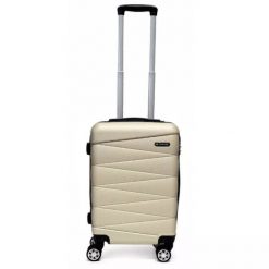 Walizka na kółkach Sapphire ST-2240 złota - mała S DUO. Niebieskie walizki Sapphire, bez wzorów, z gumy, małe. W wyprzedaży za 84.80 zł.