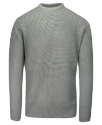 Sweter Szary w Gruby Dziergany Splot, U-neck, Męski -BRAVE SOUL. Szare swetry rozpinane Brave Soul, l, bez wzorów, dziergany, bez kołnierzyka, bez ramiączek. Za 89.00 zł.