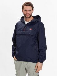 Tommy Jeans Kurtka anorak DM0DM15906 Granatowy Regular Fit. Niebieskie kurtki Tommy Jeans, m, bez wzorów, z jeansu, bez kaptura. Za 739.99 zł.