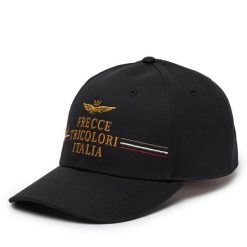Czapka z daszkiem Aeronautica Militare. Czarne czapki z daszkiem Aeronautica Militare, bez wzorów. Za 214.99 zł.
