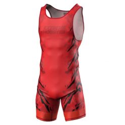 Trykot zapaśniczy męski EXTREME HOBBY BLACK PANTHER. Czerwone odzież kompresyjna EXTREME HOBBY, l, bez wzorów, z elastanu, na fitness i siłownię. Za 199.00 zł.