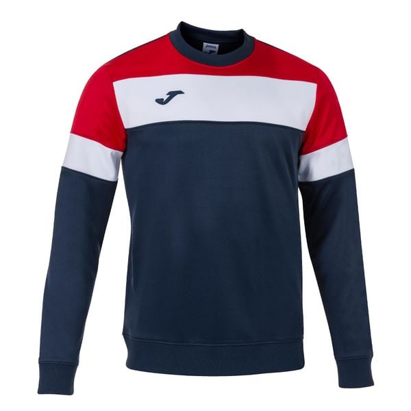 Bluza sportowa męska Joma Crew IV. Niebieskie bluzy bez kaptura Joma, l, bez wzorów, z materiału, bez kaptura. Za 177.80 zł.