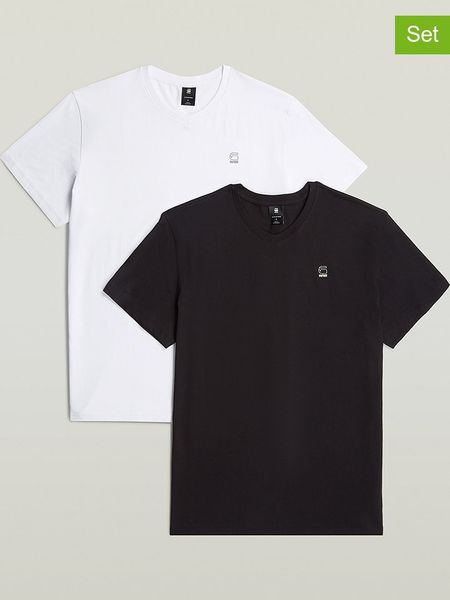 G-Star Koszulki (2 szt.) w kolorze białym i czarnym rozmiar: XL. Białe bezrękawniki G-Star, xl, bez wzorów, z bawełny, bez kołnierzyka, bez ramiączek. Za 148.61 zł.