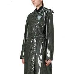 Kurtka RAINS A LINE LONGER W JACKET W3 Zielony. Zielone kurtki Rains, bez wzorów, z syntetyku, bez kaptura. Za 527.10 zł.