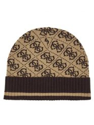 Guess Czapka AM5028 POL01 Brązowy. Brązowe czapki zimowe Guess, z aplikacjami, z materiału. Za 155.00 zł.