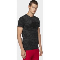 T-shirt męski TSM078 - czarny allover. Czarne t-shirty 4F, m, bez wzorów, bez kołnierzyka, bez ramiączek. W wyprzedaży za 69.99 zł.