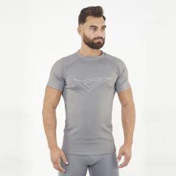 Koszulka termiczna treningowa IRONBOY TEE. Szare bielizna termoaktywna Legea, m, bez wzorów, bez ramiączek. W wyprzedaży za 85.50 zł.