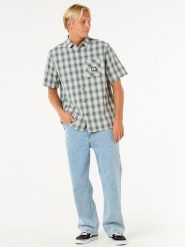 Rip Curl Koszula "Raw Energy" - Regular fit - w kolorze niebiesko-beżowym rozmiar: L. Brązowe koszule Rip Curl, l, bez wzorów, z bawełny, bez kołnierzyka, bez ramiączek. Za 127.05 zł.