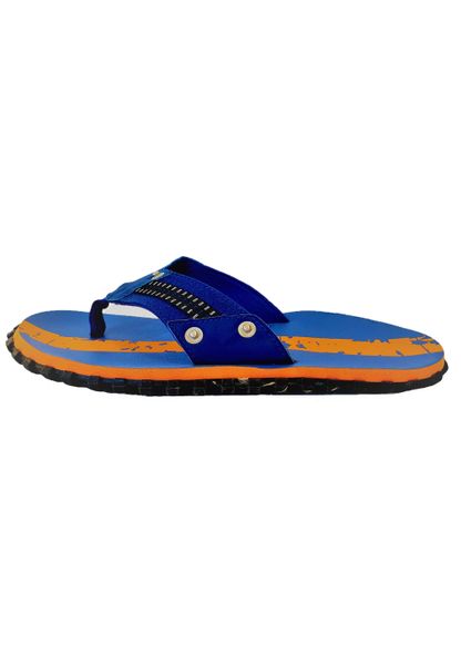 Męskie klapki outdoorowe Beco | Ciemnoniebieski/pomarańczowy. Niebieskie klapki Beco, z gumy. Za 206.99 zł.