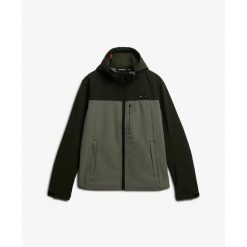 Kurtka softshell z kapturem Superdry. Zielone kurtki Superdry, xl, bez wzorów, z softshellu, z kapturem. Za 430.40 zł.
