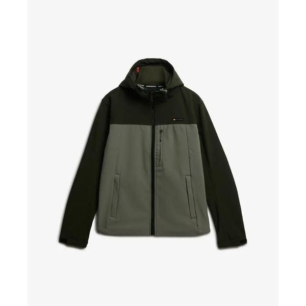 Kurtka softshell z kapturem Superdry. Zielone kurtki Superdry, xl, bez wzorów, z softshellu, z kapturem. Za 430.40 zł.