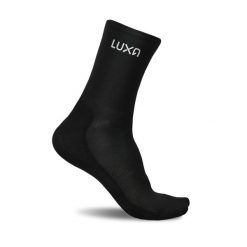Skarpety Rowerowe LUXA Logo. Czarne skarpety LUXA, bez wzorów, z materiału. Za 49.90 zł.