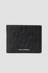 KARL LAGERFELD Czarny portfel skórzany Loom Bifold. Czarne portfele KARL LAGERFELD, bez wzorów. W wyprzedaży za 380.99 zł.