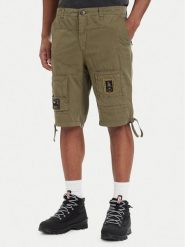 Aeronautica Militare Szorty materiałowe 261BE0041UCT01122 Zielony Regular Fit. Zielone szorty Aeronautica Militare, m, bez wzorów, z bawełny. Za 719.99 zł.