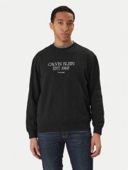 Calvin Klein Jeans Bluza Nyc Graphic LV04RF233G Czarny Regular Fit. Czarne bluzy Calvin Klein Jeans, m, bez wzorów, z bawełny, bez kaptura. Za 329.99 zł.